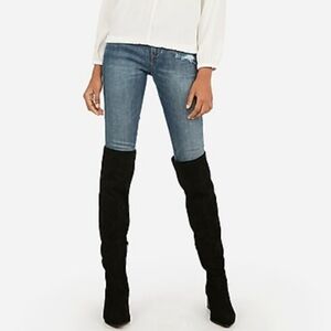 EXPRESS Over The Knee Faux Suede Boots - Black | Size 7